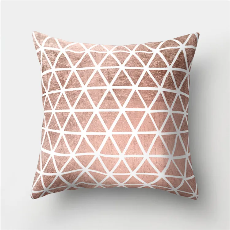 2018 Pillow Case 45*45 Home Decor Cushion Cover Simple Geometric Throw Pillowcase Pillow Covers Home Textile Pink Pillowcases