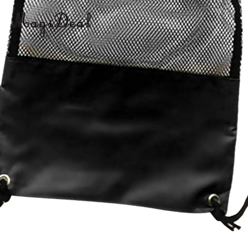MagiDeal Adjustable Mesh Drawstring Bag for Snorkeling Scuba Diving Fins Goggles Mask Black Beach Sea Kayaking Surfing Equipment