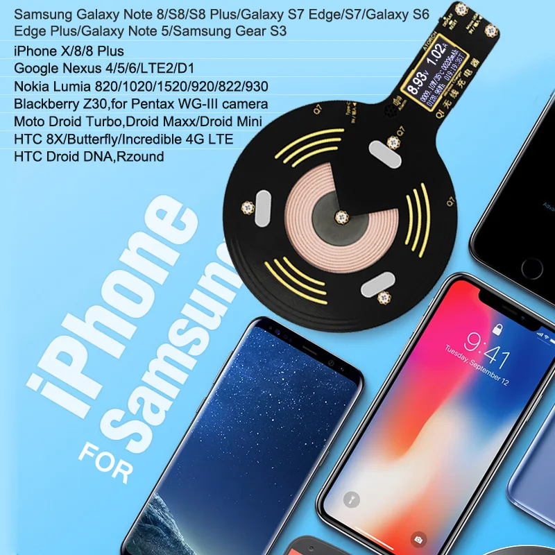 Imagem -02 - Atorch qi Carregador sem Fio do Telefone Móvel Tester para Iphone x Plus Samsung Galaxy s8 s9 s7 Usb Carregador Rápido Lcd Tester Display