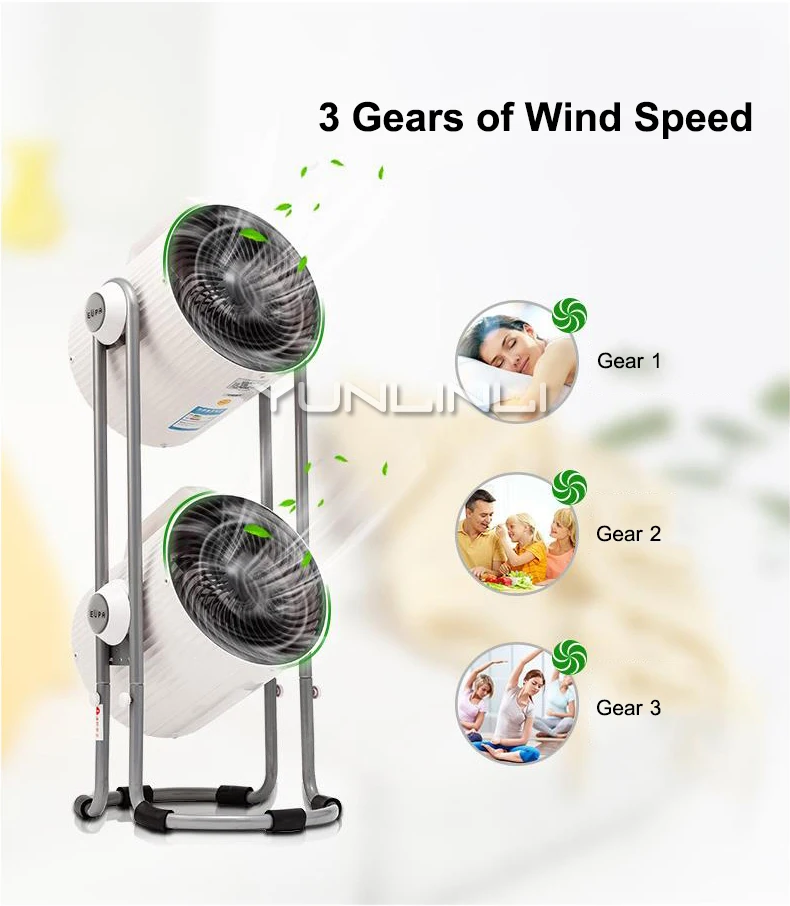 Household Air Circulation Fan Double-head Electric Fan 220V Turbo Type Electric Fan