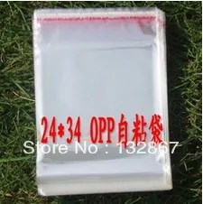 

200pcs 24*34cm Good quality OPP jewelry bag /Clothes bag packaging self adhesive seal clear plastic bag transparent