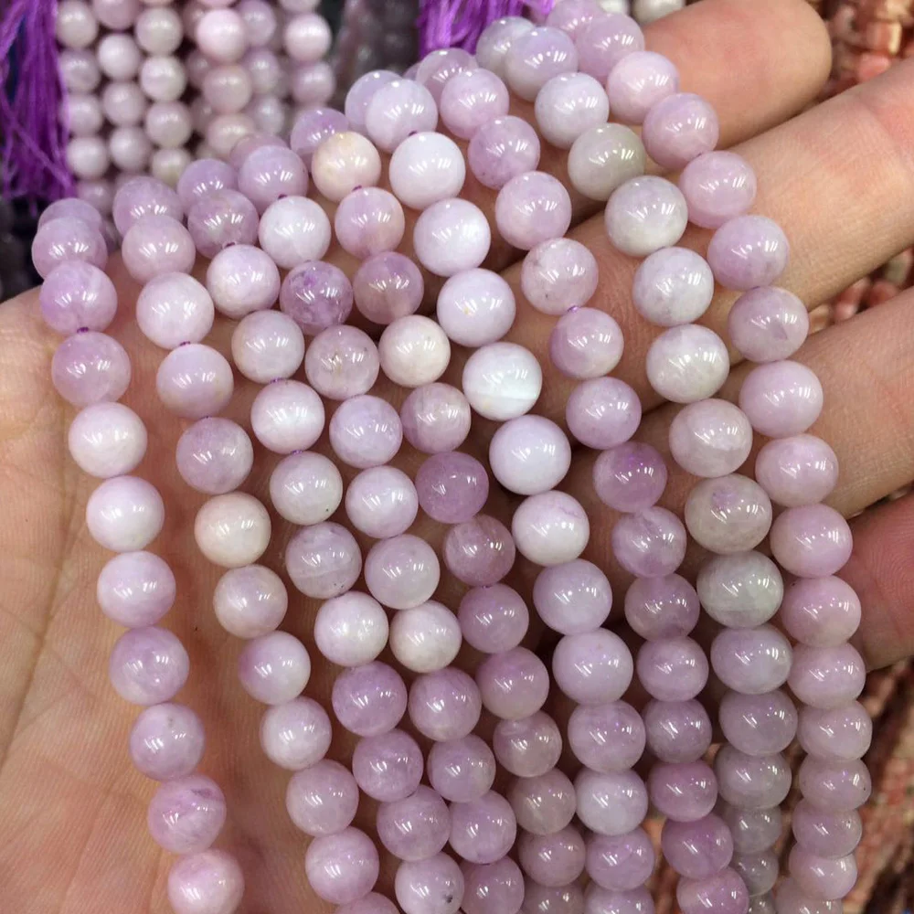 

natural purple Spodumene / Kunzite stone beads natural GEM stone beads DIY loose beads for jewelry making strand 15" wholesale !