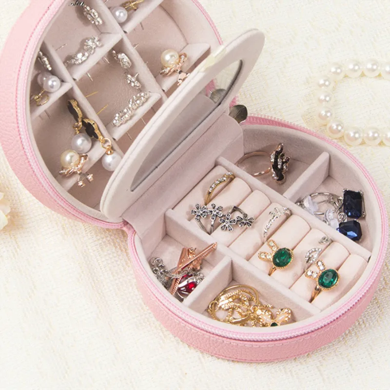 2020 Universal Jewelry Organizer Display Travel Jewelry Case Boxes Portable Jewelry Box Button Leather Storage Customized logo