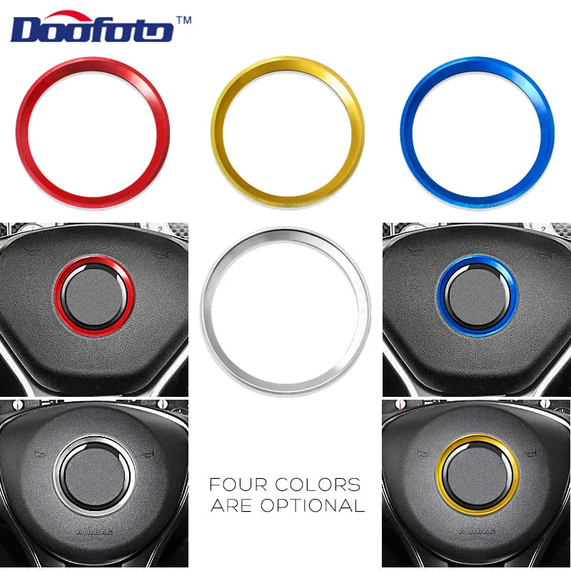 Doofoto Car Steering Wheel Trim Ring Center Decoration Accessories Cover Styling For Mercedes Benz GLE CLA W203 W204 W205 Circle