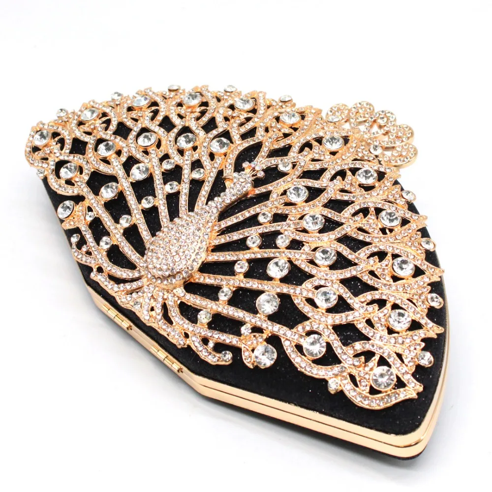 Luxury Designer Women Evening Bag Fashion Golden Metal Crystal Women Evening Bag Clutch Handbag Ladies Wedding Bridal Party Bag