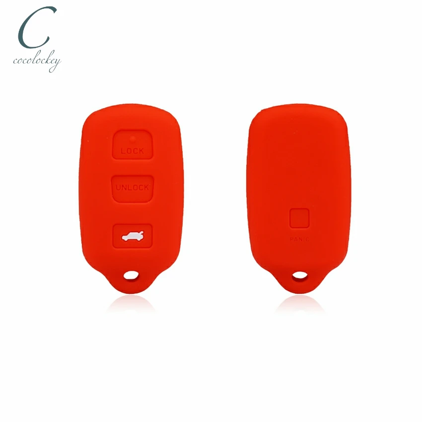 Cocolockey Silicone Key Cover Case Fob for toyota corolla camry matrix For pontiac vibe 3Button Remote Key Case for Car