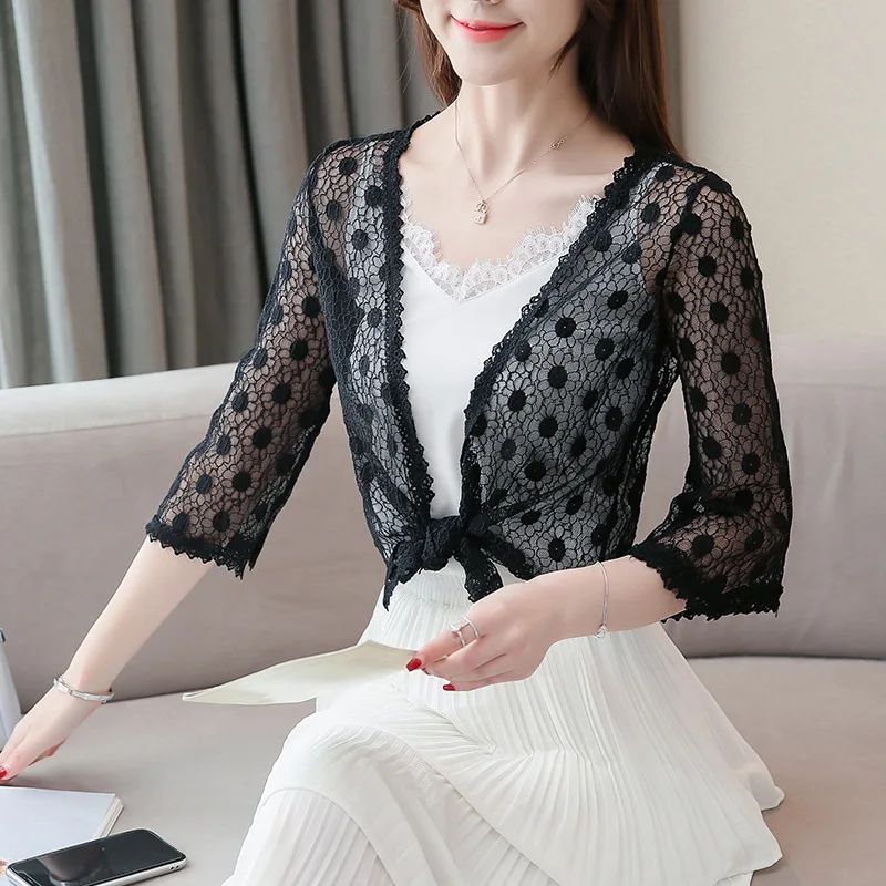 

Large Size XXXL Boho Summer Lace Blouse Women Kimono Cardigan Tunic White Blouses Autumn Boho Tops Floral Crochet Beach Shirt