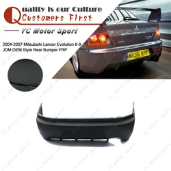 Car Accessories FRP Fiber Rear Bumper Fit For 2004-2007 Evolution 8-9 8 9 JDM OEM Style Rear Bumper with Diffuser