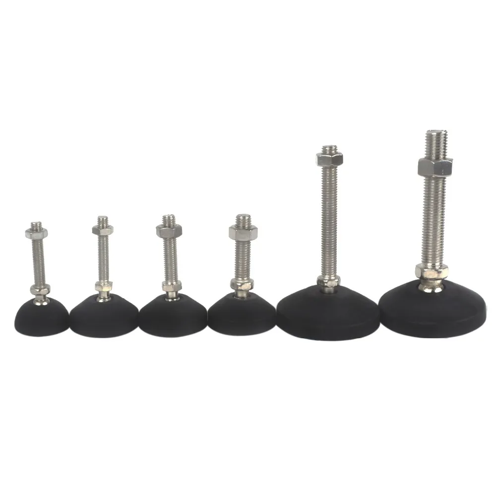 4Pcs Adjustable Furniture Glide Leveling Feet Pad Dia 40MM 50MM 80MM Nylon Base  Universal Joint Threaded M8 M10 M12