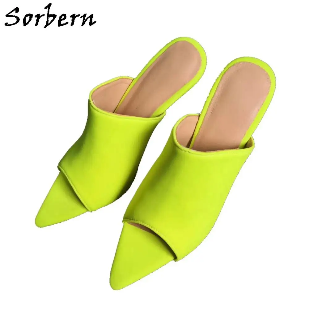 

Sorbern Green Womens Slippers Open Toe Summer Style Slippers For Womens Ladies Slippers Custom Color Calzado Mujer 2019