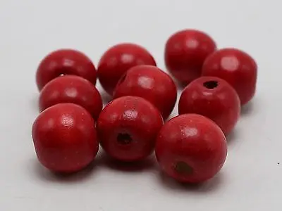 25 Red Round Wood Beads 20mm Large Wooden Beads