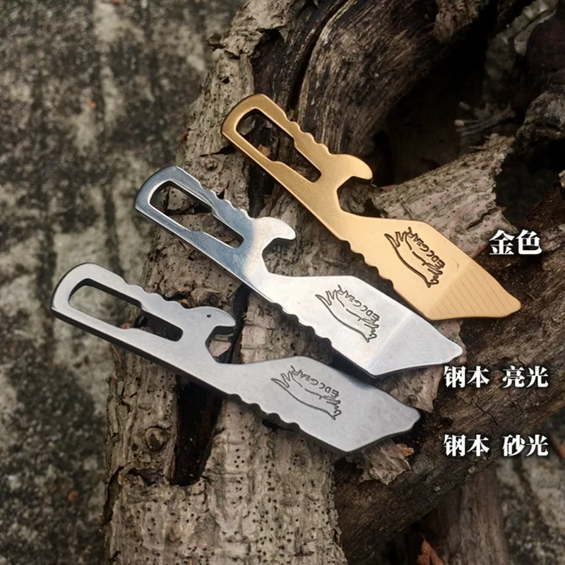 Outdoor Camping Portable Tools Multifunctional Pocket Tool Flat Head Screwdriver Box Bottle Opener Keychain Key Ring Pendant