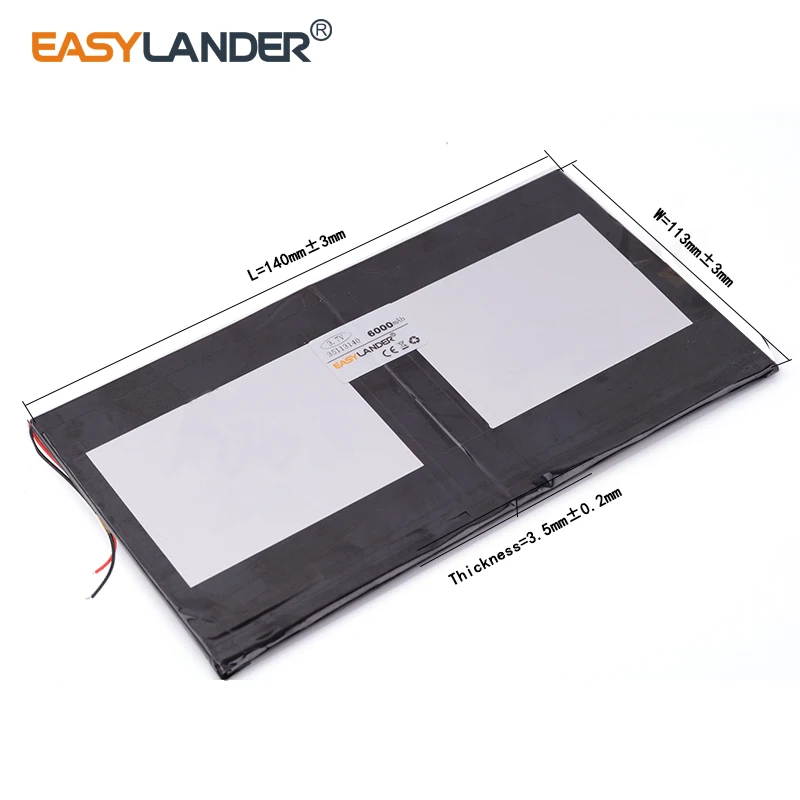 3.7V 35113140 6000mAh Rechargeable Lithium Li-ion Polymer Battery for G6T VI40 dual core A11 Quad-Core tablet pc SGR241