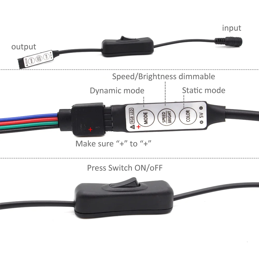 Striscia LED a batteria RGB 5V SMD 5050 2538 impermeabile Tira LED IR RF telecomando alimentato a batteria striscia a nastro LED