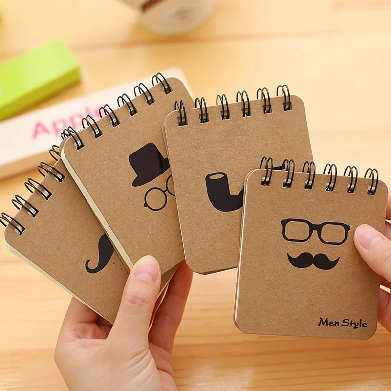 MEMO pad Korean Stationery Black Gold Beard Coil Book Portable notepad small Book Wholesale