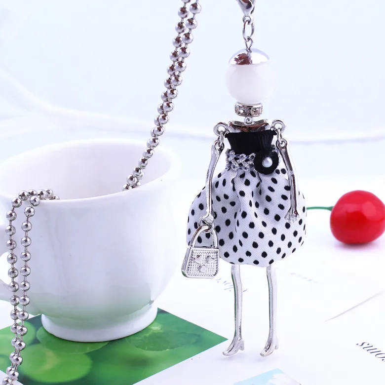 Fashion Doll Pendant Necklace Lovely Dress Doll Necklaces & Pendants Maxi Collares Women Collier Long Necklace Colar Dropship