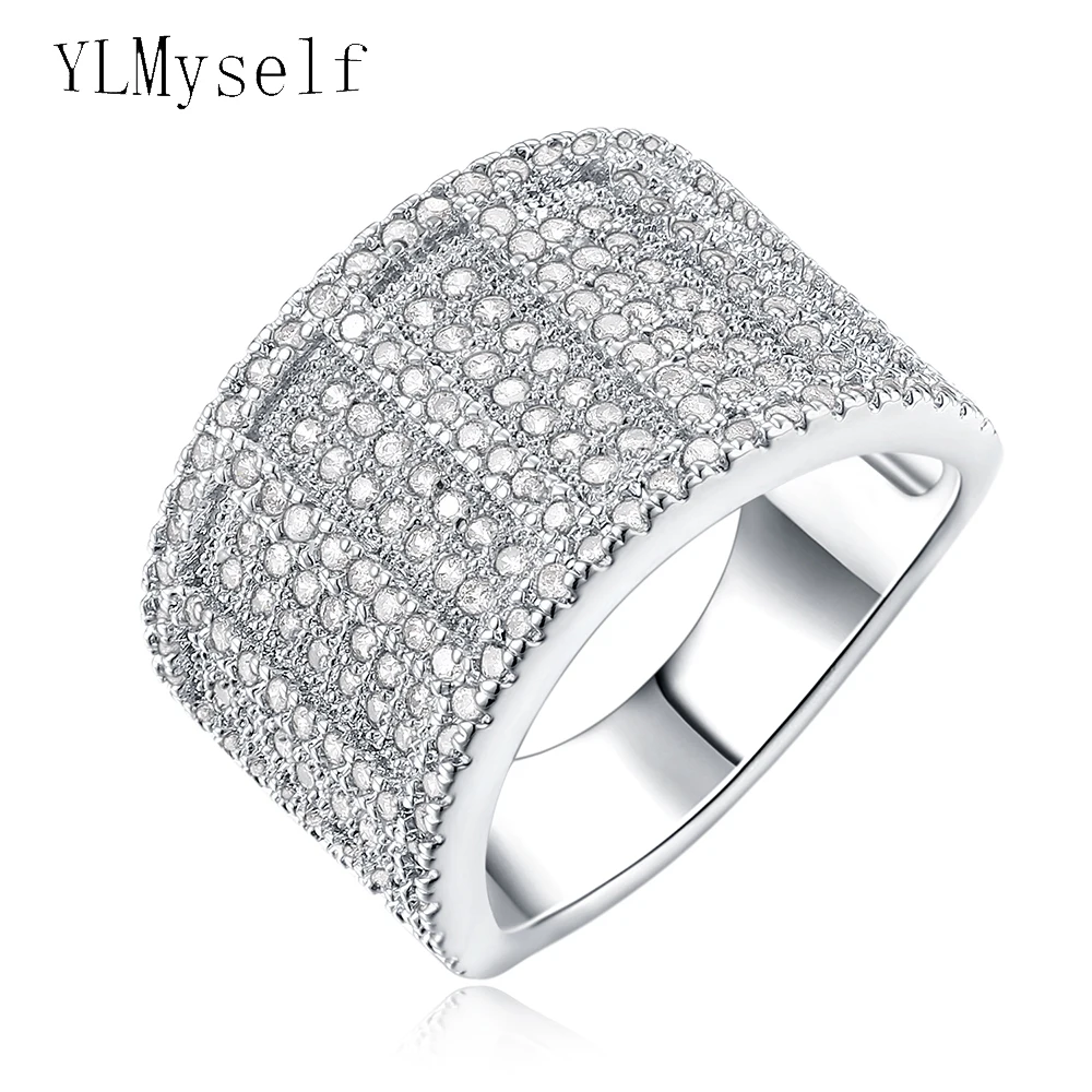 

YLMyself Wide Ring - Luxury Crystal Stones, High-Quality Women’s Jewelry, Trendy Fashion Finger Ring, Birthday Gift for Her