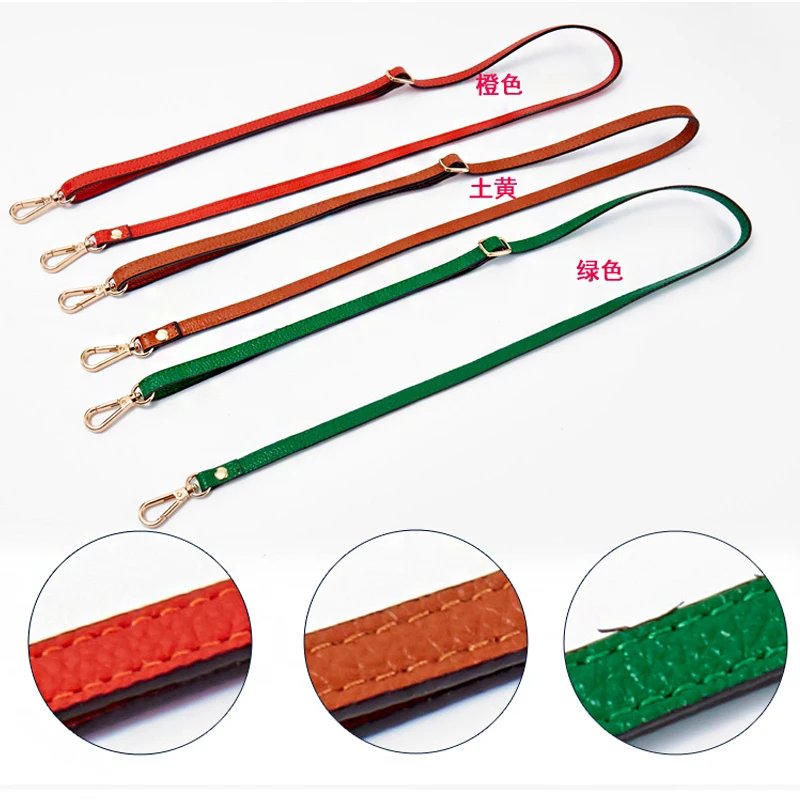 130cm Customized Long Adjustable Bag Strap Genuine Leather Handle Shoulder Bag Belt Band Gold Buckle for DIY Handbag Accessories