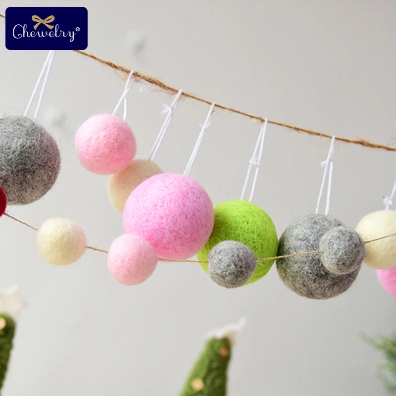 Bolas de fieltro de lana para niños, 100 piezas, 20mm, 100%, accesorios colgantes, Bola de pompón de Color caramelo, manualidades de fiesta,