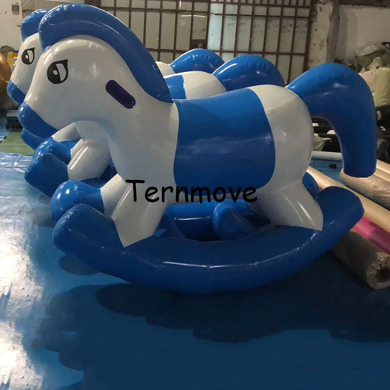 Inflatable park cartoon air rocking toy animal inflatable cock-horse , inflatable rocking horse riding toy rocking PVC horse