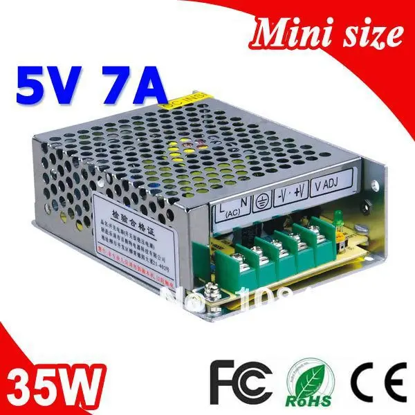 MS-35-5 110V 230V Input Small Size Single Output Switching mode Power Supply Transformer AC to DC 35W 5V 7A