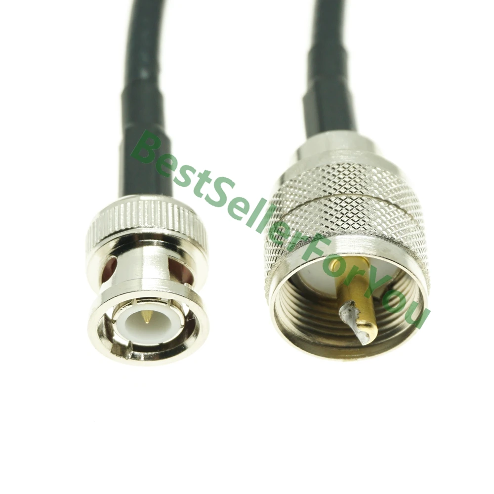 RG58 cable UHF PL-259 PL259 male to BNC male straight lot crimp jumper pigtail