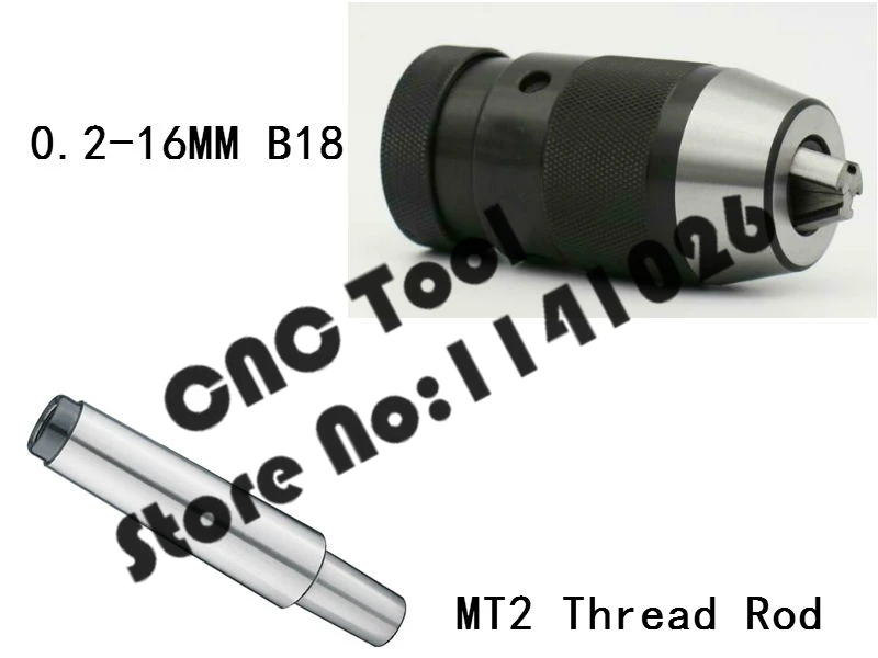 Automatic Locking Drill Chuck 0.2-16mm B18 and Thread Taper shank thread link lever MT2 3-16, machine center, drilling machine