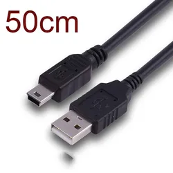 Najlepszy czarny USB 2.0 A męski na Mini 5 Pin B ładowanie danych Adapter kablowy 50cm nowość