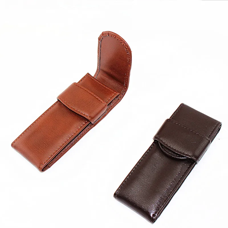 Fountain Pen / Roller Pen Pencil Case Pen Bag Real Leather Quality Washed Cowhide Black /Coffee Pen Pouch / Holder