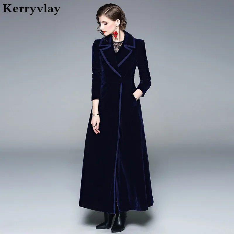 

Spring Velvet Blue Long Swing Women Coat Abrigos Mujer Invierno 2022 Red Ladies Coats Casaco Feminino Casacas Para Mujer K9002