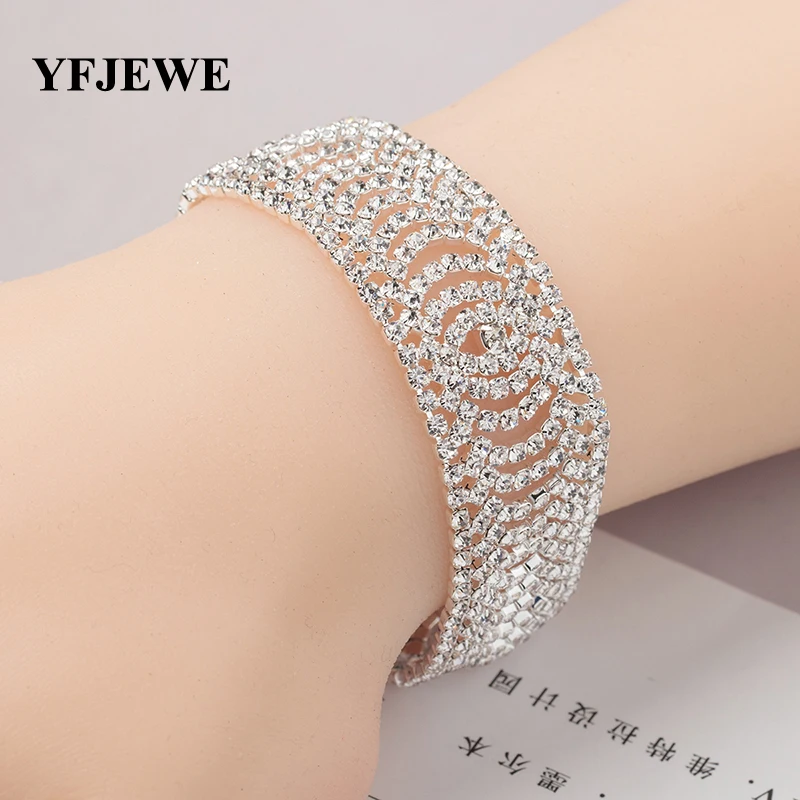 YFJEWE Luxury Crystal Bracelets For Women Bracelets & Bangles Femme Bridal Wedding Jewelry Vintage Bracelet for Gift B138