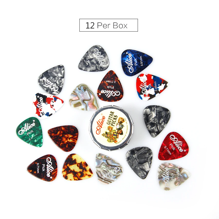 Alice 12 pcs boxed Guitar picks Colorful Guitar picks Guitar Accessories Parts gift box