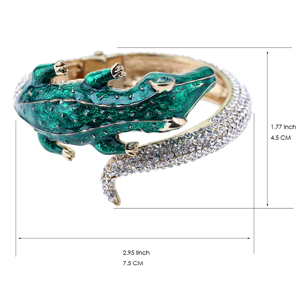 Hot Selling Fashion Crocodile Cuff Bangle Bracelet for Women Golden Color Plated Statement Animal Bangle Drop-Shipping BR-03126