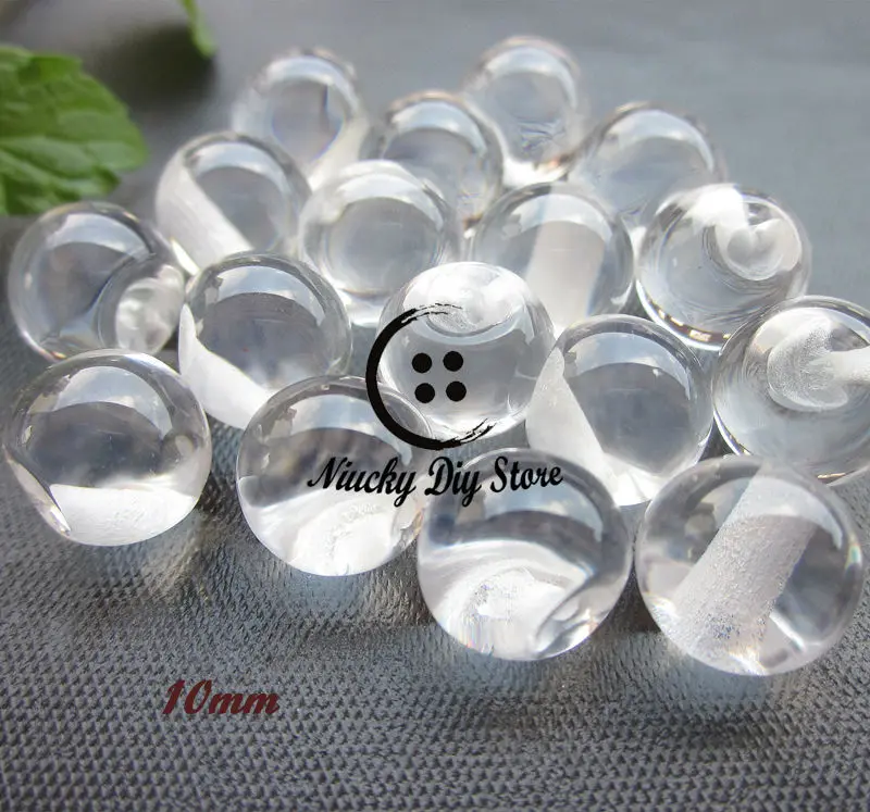 60pcs 10mm Transparent Ball Buttons Resin Crystal Buttons for Sewing Lady Spring Summer Clothing Accessories