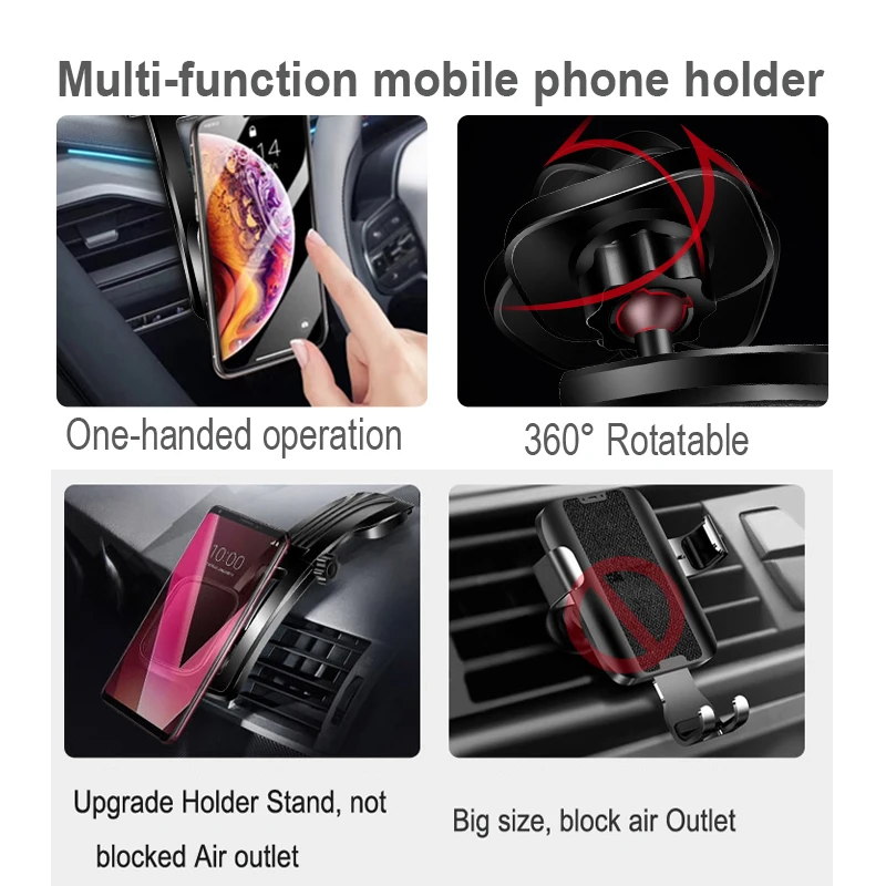 YASOKO Car Phone Mount Magnetic 360° Rotatable Phone Holder Dashboard Adjustable Vehicle Phone Stand Universal