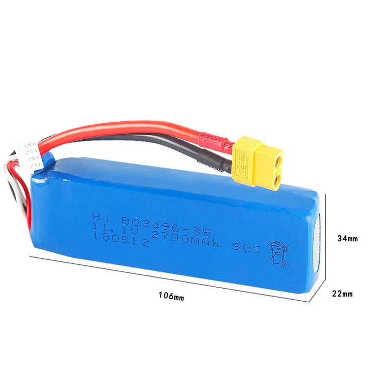 Wltoys V303 V393 WL913 CX20 RC Drone /RC quadcopter battery 11.1v 2700mah 30C Li-polymer battery 3S 803496 with  XT60 plus