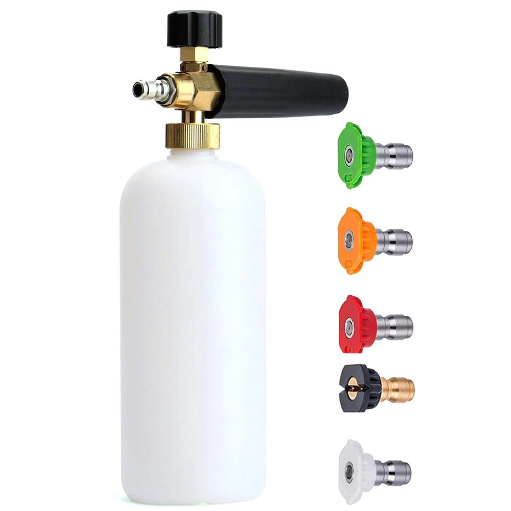 

1/4" Inch Quick Release Foam Gun Snow Foam Lance Professional Foam Generator Car Washer 5 Pressure Washer Nozzles for Cleaner