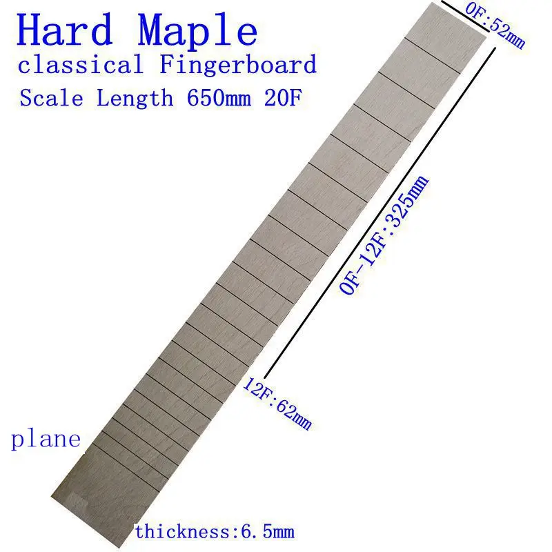 Hard Maple Acoustic Guitar Fingerboard Semi-Manufactures Guitar Making Repair Materials And Accessories