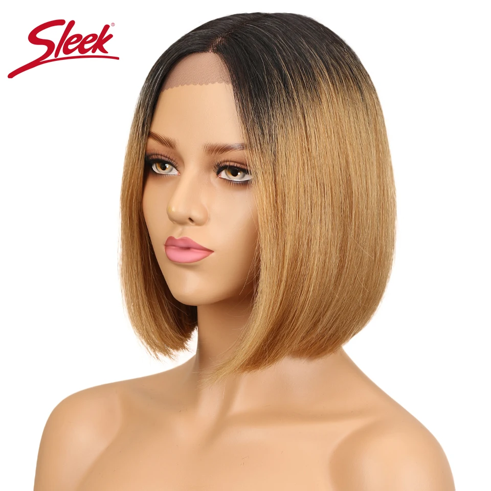 Sleek Short Bob Lace Wigs For Women 613 Blonde Wigs 13X5X2 Lace Front Remy Brazilian Human Hair Wigs Ombre Colored Lace Wigs