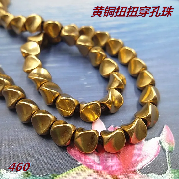 50pcs/lot Craft Irregular Loose Copper Beads 4.5mm Decoration Handmade Beading Spacer Findings DIY Jewelry Making For Women Men