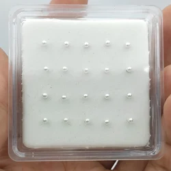925 Sterling silver 2mm pearl nose Stud bone Tiny nostril piercing jewelry  20pcs/pack