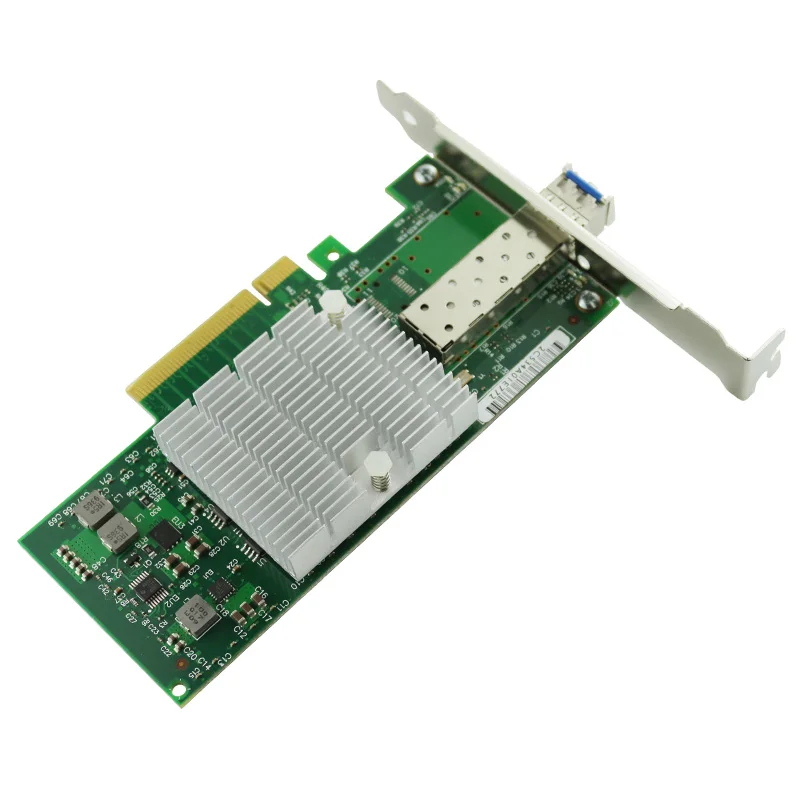 PCIe X8 10-Gigabit Fiber Ethernet Card Single Mode 1310nm 10km LC Optical Module