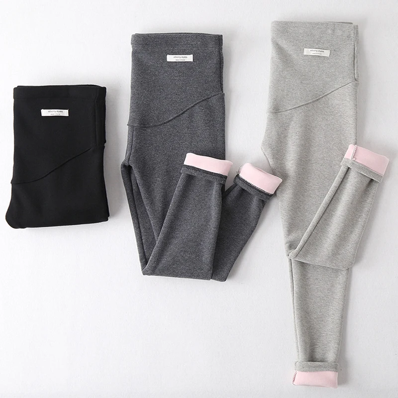 

Autumn Winter Velvet Pants For Pregnant Women Maternity Leggings Warm Clothes Thickening Pregnancy Trousers