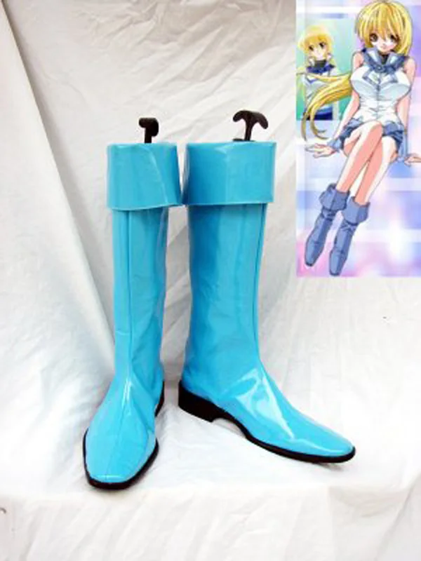 Yu-Gi-Oh! GX Alexis Rhodes Blue Cosplay Boots Shoes Anime Party Cosplay Boots Custom Made Women Shoes