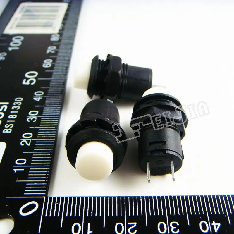 DS-425B Кнопка цвета белый 1А/250В переменного тока ВКЛ-ВЫКЛ 2Pin не самоблокирующийся кнопочный переключатель (самоблокирующийся переключатель) 100 шт./лот