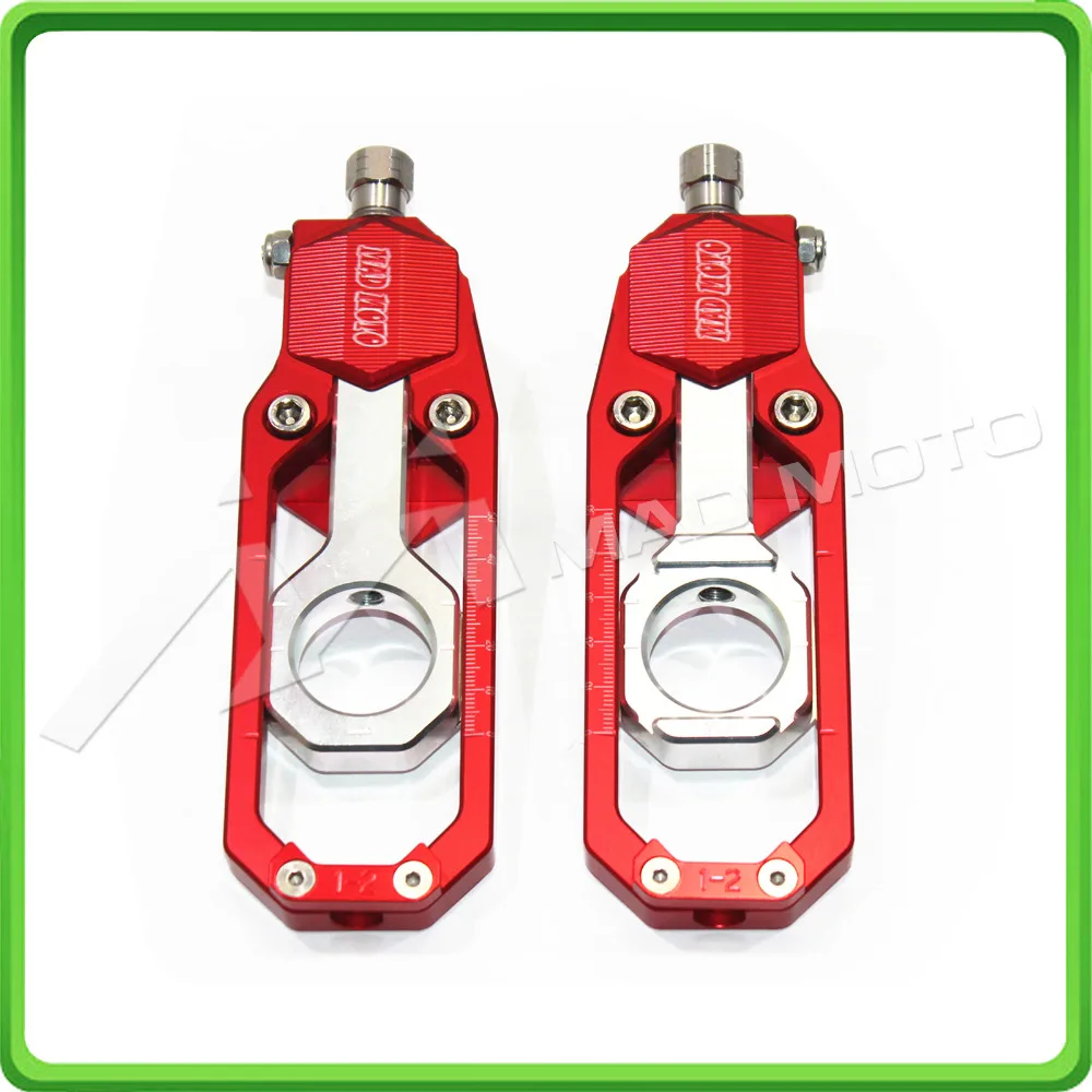 Motorcycle Chain Tensioner Adjuster fit for YAMAHA R1 YZF-R1 2007 2008 2009 2010 2011 2012 2013 2014 Red & Silver