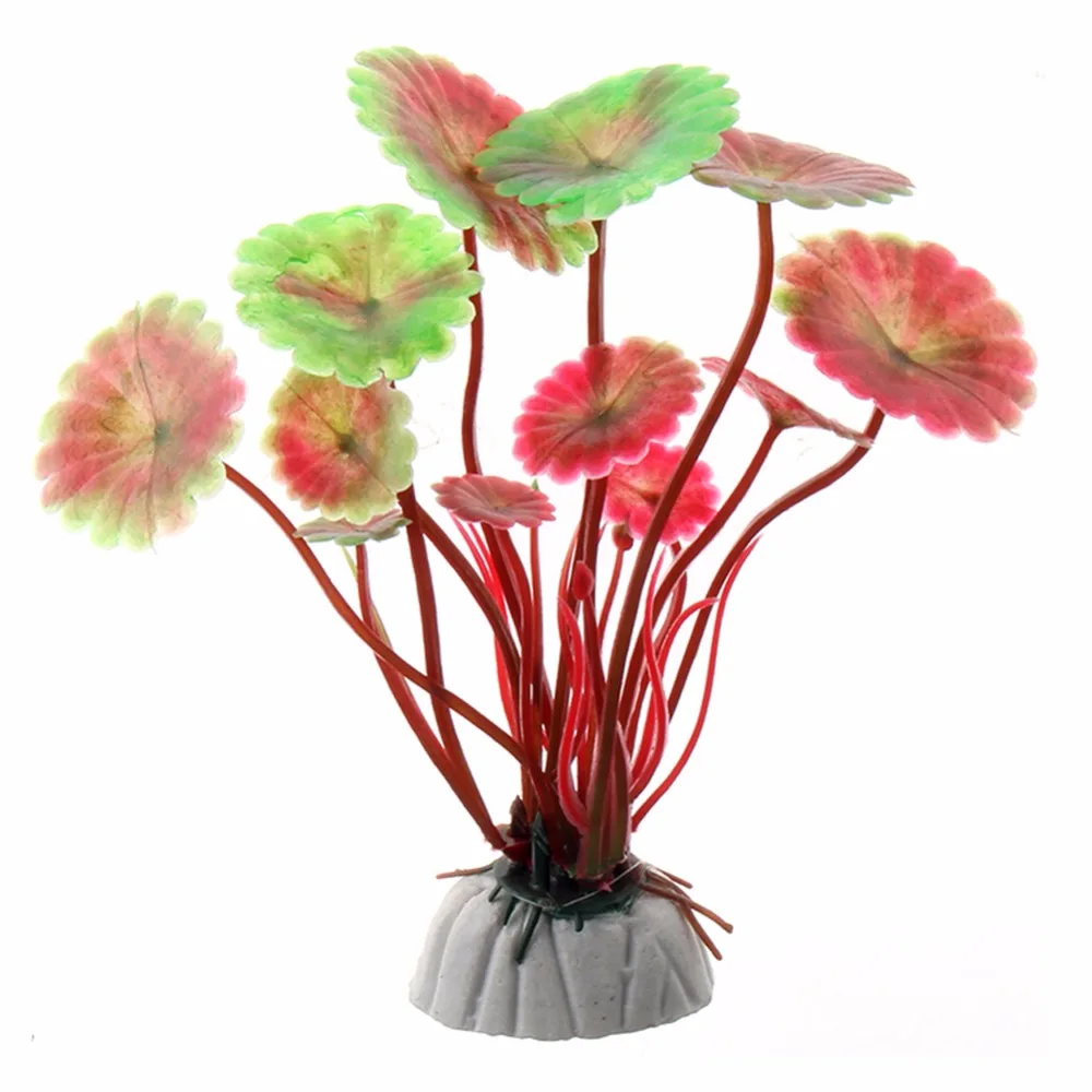 1Pcs Simulation Aquatic Plants Red Green Purple Artificial Plastic Grass Fish Tank Ornament Water Plant Aquarium Landscape Decor