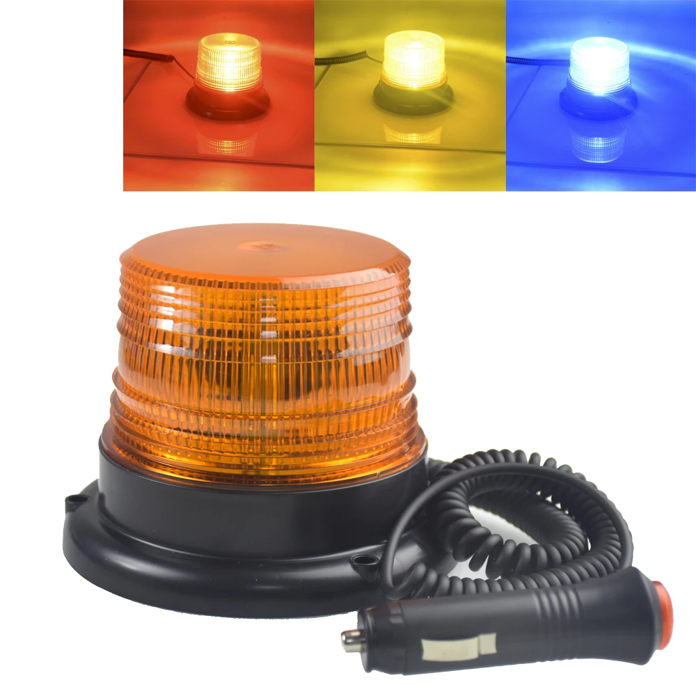 

DC 12V-80V Strobe Car Cargo Truck Carrying a Circular Signal Magnetic Ceiling Warning Police Lights One Kind Of Strobe 3 Color