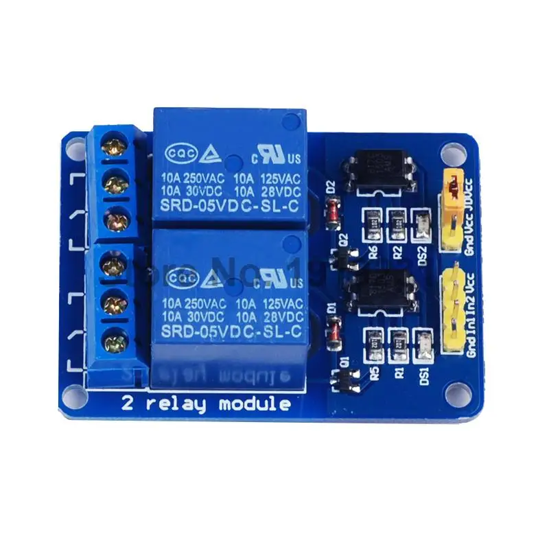 5PCS 2 Channel 5V Relay Module Optocoupler Isolation Low Level Trigger for Arduino MCU AVR 51 PIC