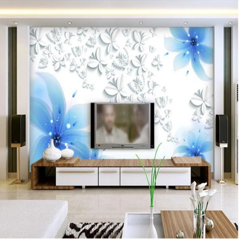 Beibehang Custom 3D elegant flowers fashion 3D  aesthetic fashion dream home decoration painting living room  3 d wallpaper